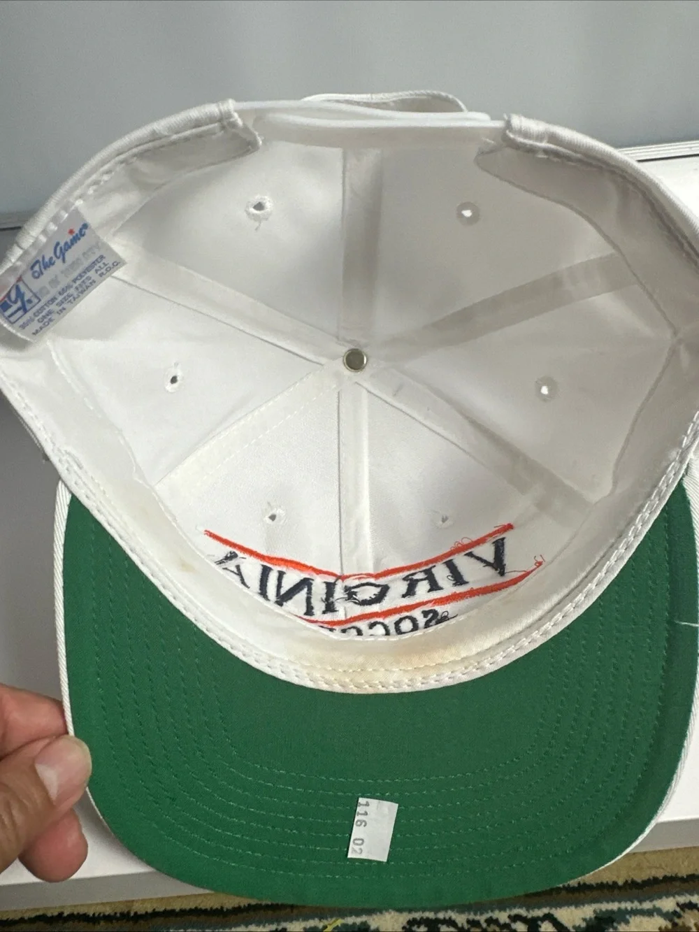 Vintage Virginia Soccer White Snapback Hat with Orange Accent